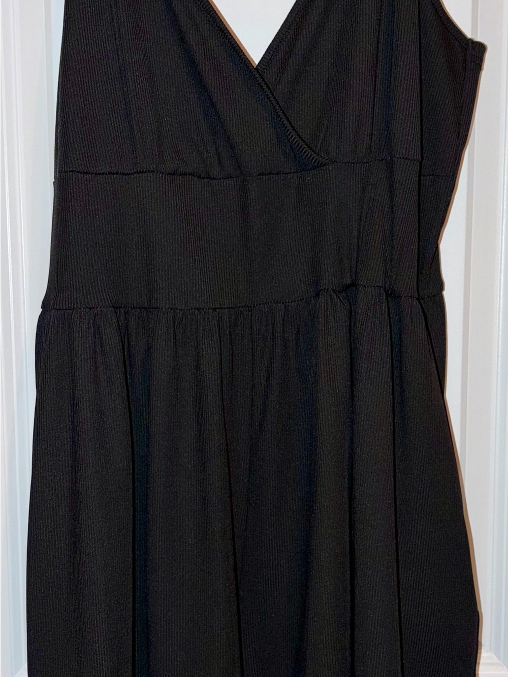 Black Sleeveless V-Neck A-Line Romper